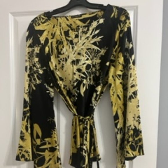 Natori Tops - Josie Natori Silk Top with Bell Sleeves